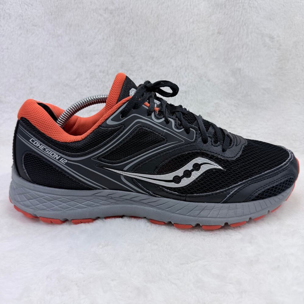 Saucony Cohesion 12 Mens Running Shoes Black Orange Size 10.5 D